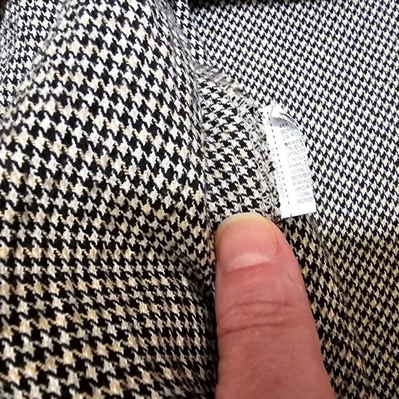 MNG Black & White Houndstooth A-Line Midi Skirt With Front & Back Pockets Button - Picture 5 of 9